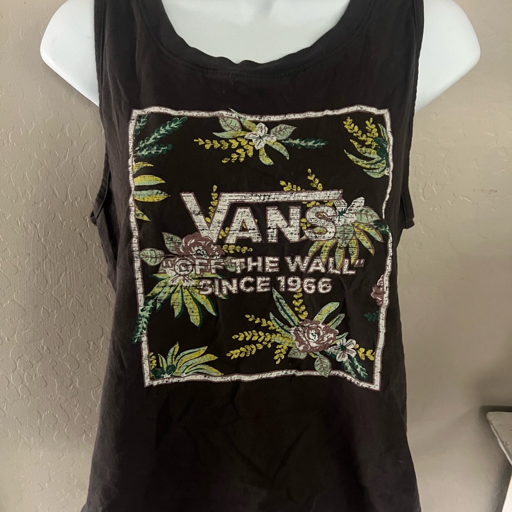 Vans Black Graphic Sleeveless Tank Top